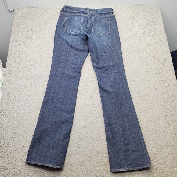 NY&C Curvy Bootcut Jeans Womens 4T Blue Denim Faded Stretch Low Rise Whiskered - Picture 2 of 10